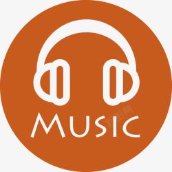 多媒体logo橙色音乐耳机logo图标高清图片