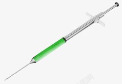 绿色的打针器具手绘细长注射器高清图片