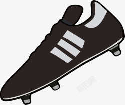 黑色球鞋手绘足球运动黑色球鞋图标素矢量图高清图片