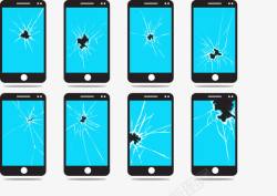 摔坏的手机破碎的手机矢量图高清图片