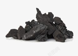 一堆黑色煤炭素材