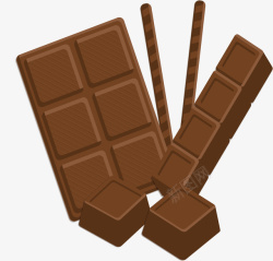 巧克力方块长条巧克力的糖果高清图片