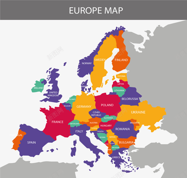 多彩欧洲拼图地图矢量图ai免抠素材_新图网 https://ixintu.com 地图 城市地图 多彩地图 欧洲 欧洲地图 矢量png 矢量图 矢量拼接地图