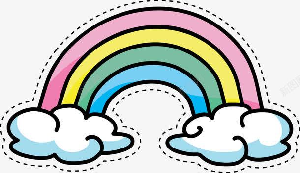 卡通彩色彩虹png免抠素材_新图网 https://ixintu.com 云朵 儿童 卡通 彩色贴纸 彩虹 矢量图案