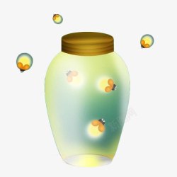 玻璃罐子卡通萤火虫玻璃罐高清图片