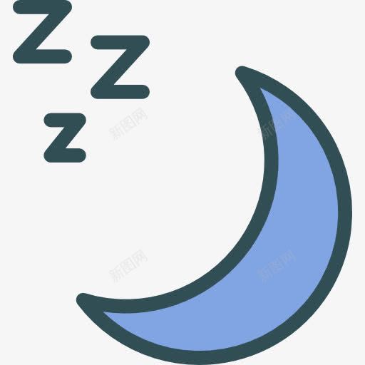 睡眠图标png_新图网 https://ixintu.com 休息 健康护理 医疗 晚上 月亮 睡眠 自然
