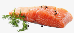 冷冻食材一块新鲜肥厚高级三文鱼排高清图片