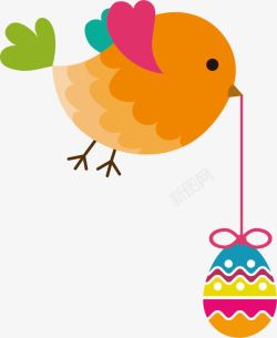 小鸟携着彩蛋叼着彩蛋的小鸟高清图片