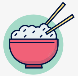 亚洲食物碗装卡通米饭矢量图高清图片