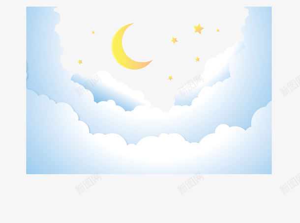 夜晚空中的云朵月亮png免抠素材_新图网 https://ixintu.com 夜晚 夜晚星空 夜空 星空 矢量png 美丽夜空