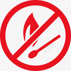圆形标识牌红色圆形禁止烟火卡通图标高清图片