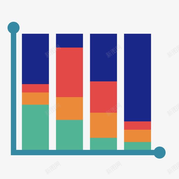 彩色分段条形图坐标轴png免抠素材_新图网 https://ixintu.com 分段 坐标轴 彩色 条形图