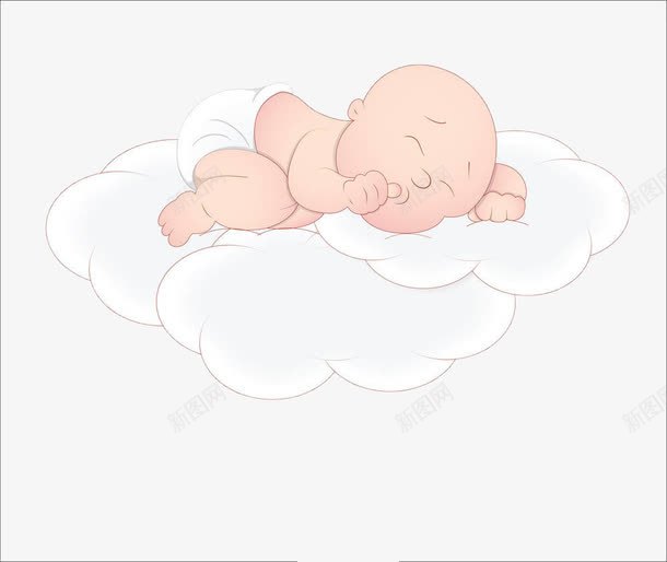 在云彩上睡觉的婴儿png免抠素材_新图网 https://ixintu.com 云彩 卡通手绘 婴儿 宝宝 小孩 熟睡 熟睡的婴儿 睡眠 睡觉 进入梦乡