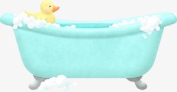 小黄鸭在浴缸素材