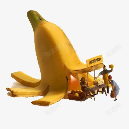 香蕉png免抠素材_新图网 https://ixintu.com banana 人物 创意 卡通 水果摊 香蕉 黄色水果