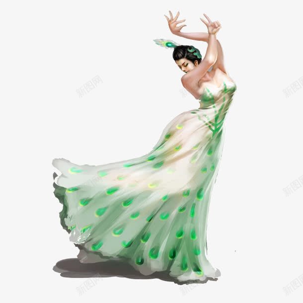 古代的舞蹈png免抠素材_新图网 https://ixintu.com 孔雀舞 美女 美妙 舞蹈