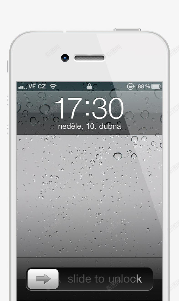 iphone经典解锁界面png免抠素材_新图网 https://ixintu.com iphone 水滴壁纸 简约风格 经典滑动解锁 解锁界面 质感