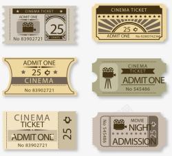 复古电影票复古老式电影票票根图标高清图片