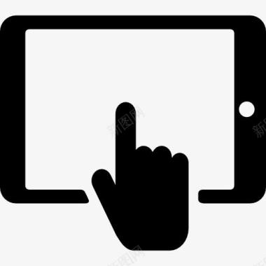 用手触摸屏幕的平板电脑图标图标