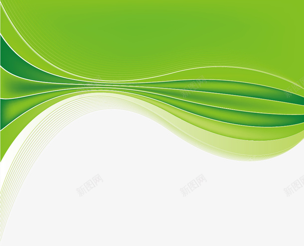 绿色装饰图案矢量图ai免抠素材_新图网 https://ixintu.com 流畅 简约 线条 绿色 矢量图