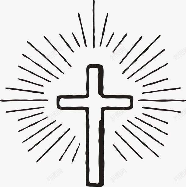 十字架简图png免抠素材_新图网 https://ixintu.com 一个 光线 十字形 十字架 卡通 手绘 立体十字架 简笔 素描 镂空十字架 黑色