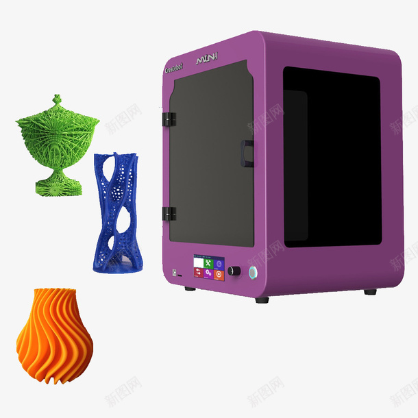 3D打印机模型紫色png免抠素材_新图网 https://ixintu.com 3D 打印机 模型紫色