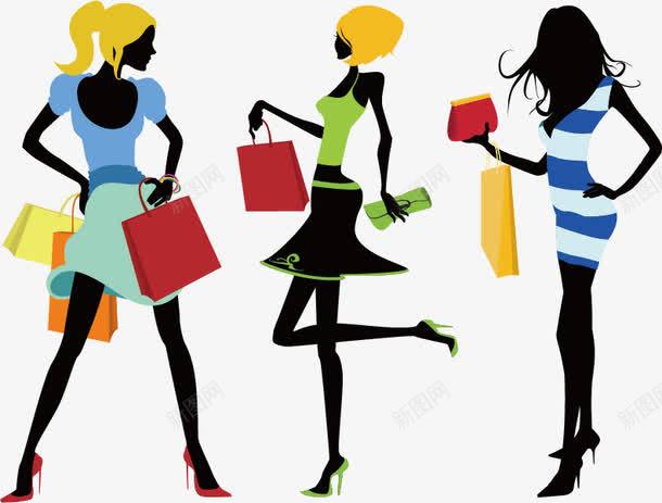 时尚女孩png免抠素材_新图网 https://ixintu.com 人物 剪影 女孩 手提袋 潮流女性 美女 购物 购物篮 都市女性