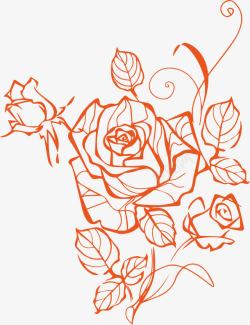 玫瑰花花海玫瑰素描高清图片