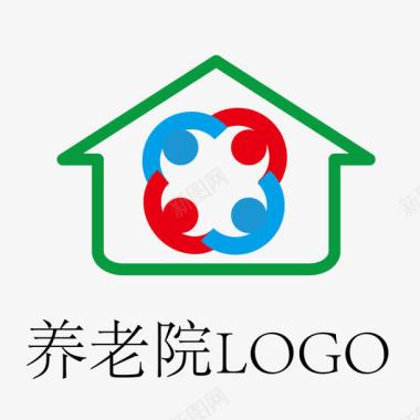 绿色建筑房屋养老院LOGO图标图标