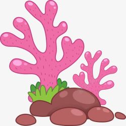 紫色海草海洋生物海底珊瑚高清图片