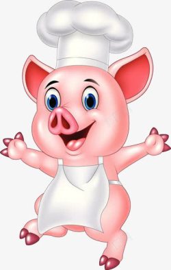 小猪厨师正在跳舞的小猪高清图片