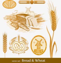 小麦面包圈小麦创意主题高清图片