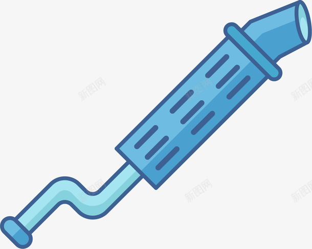 蓝色扁平风格排气管png免抠素材_新图网 https://ixintu.com 卡通配件 扁平风格 汽车零配件 火花塞 矢量配件 蓝色 蓝色配件