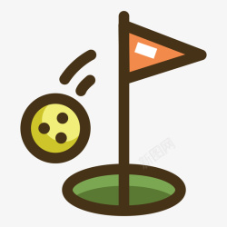 彩色高尔夫球彩色手绘高尔夫球元素矢量图高清图片