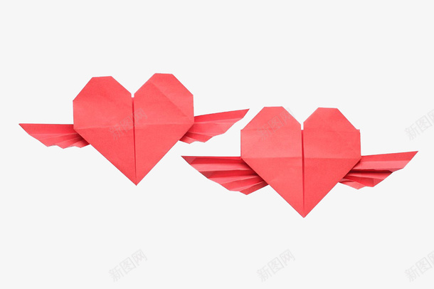 比翼双飞折纸png免抠素材_新图网 https://ixintu.com 一对 实物 折纸 比翼双飞 爱心 爱情 红色