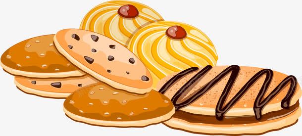黄色卡通糕点png免抠素材_新图网 https://ixintu.com 甜品 甜食 糕点店 装饰图案 餐饮 饼干 黄色糕点