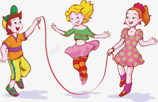 可爱卡通儿童png免抠素材_新图网 https://ixintu.com 人物 儿童 可爱 天真 女孩 游戏 玩耍 童年 童趣 跳绳 跳绳孩童