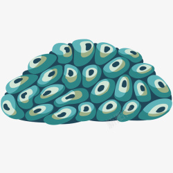 蓝色珊瑚插图矢量图素材