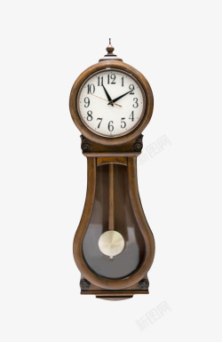 古老计时棕色弯曲形状的老式时钟实物高清图片