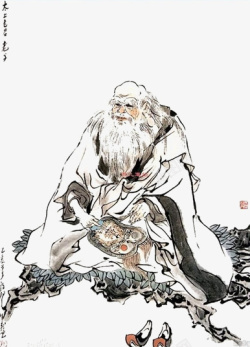 历史名人中国风道家老子画像高清图片
