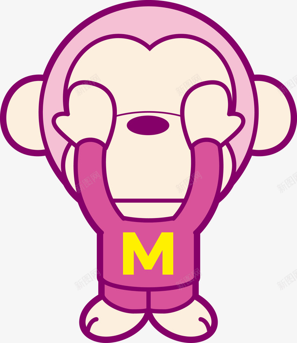 蒙着眼的猴子表情png免抠素材_新图网 https://ixintu.com 动物 卡通猴子 可爱猴子 可爱猴子表情 害怕 惊恐 手绘猴子 猴子 猴子表情 矢量动物 矢量猴子 表情