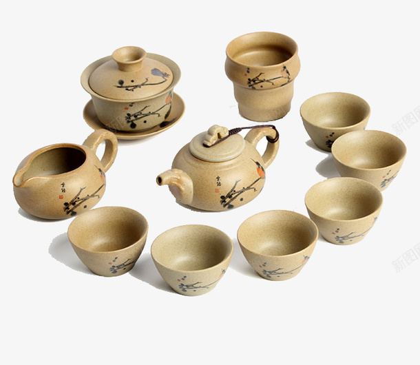 陶瓷茶具组合10件套png免抠素材_新图网 https://ixintu.com 10件套 产品实物 茶具