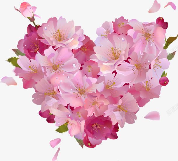粉色温馨花朵爱心造型png免抠素材_新图网 https://ixintu.com 温馨 爱心 粉色 花朵 造型