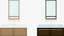 洗漱台与坐便洗手池两色高清图片