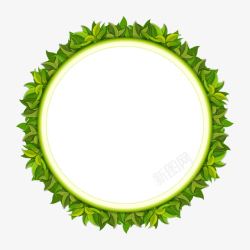 绿色和平圆圈绿色树叶圆圈装饰高清图片