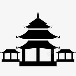 亚洲建筑佛教寺庙图标高清图片