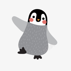 卡通灰色的企鹅矢量图素材