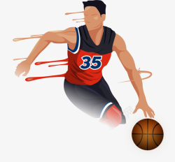 nba球员背影NBA打篮球的男人插画高清图片