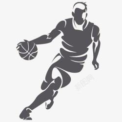 玩篮球少年矢量投篮培训姿势高清图片