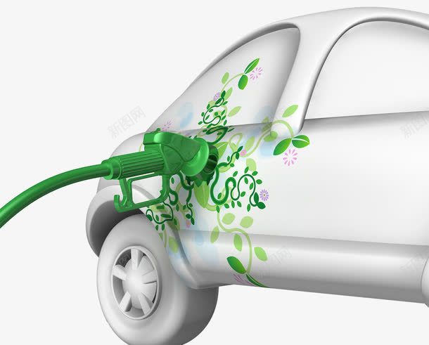 绿色环保电力汽车png免抠素材_新图网 https://ixintu.com 可再生能源 新能源汽车 混合动力 电力